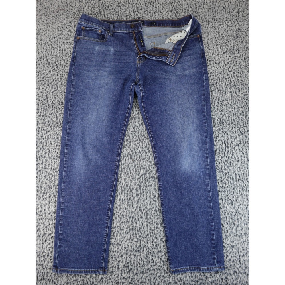 Lucky Brand 221 Slim Straight Jeans Mens 38x32 Blue Denim